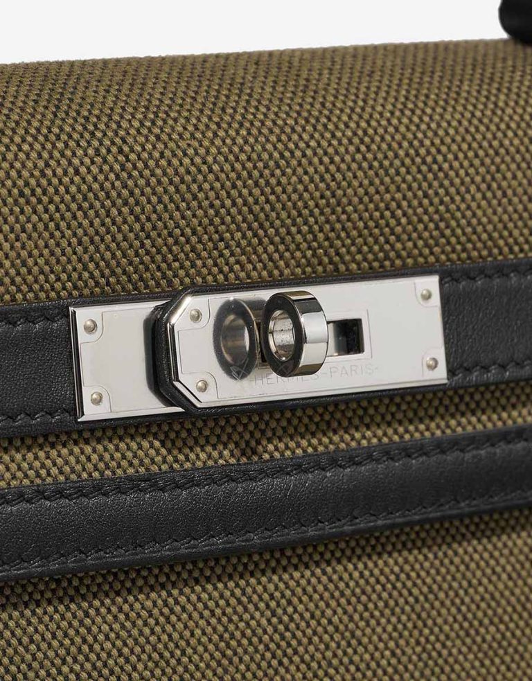 Hermes Kelly 28 Swift / Toile H Black / Vert Militaire  Closing System | Sell your designer bag