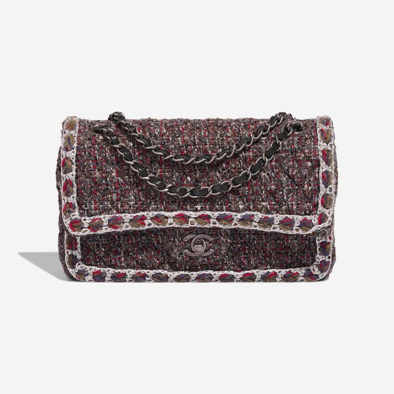 Chanel Timeless Medium Tweed Grey Front | Sell your designer bag