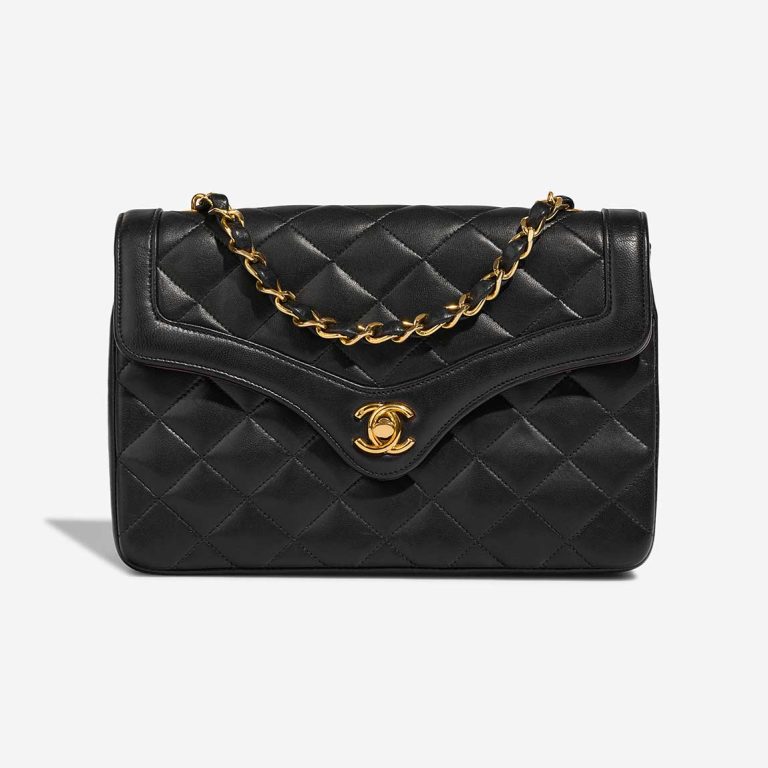 Chanel Timeless Flap Bag Small Lamb Black Front | Sell your designer bag