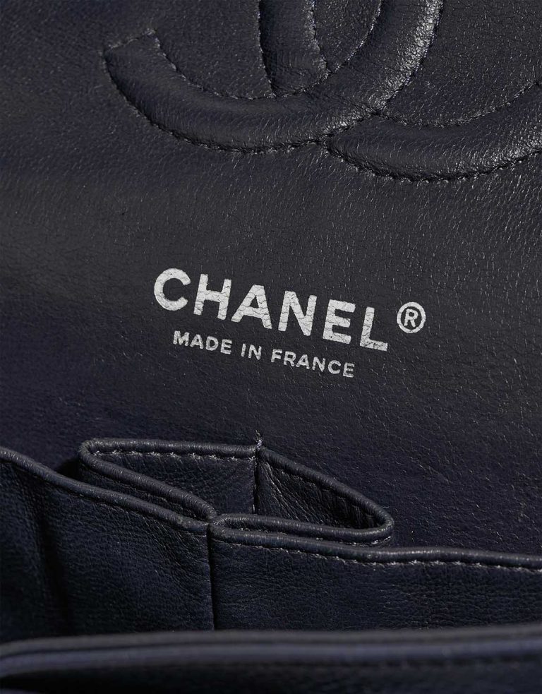 Chanel Timeless Medium Caviar Navy Logo | Sell your designer bag
