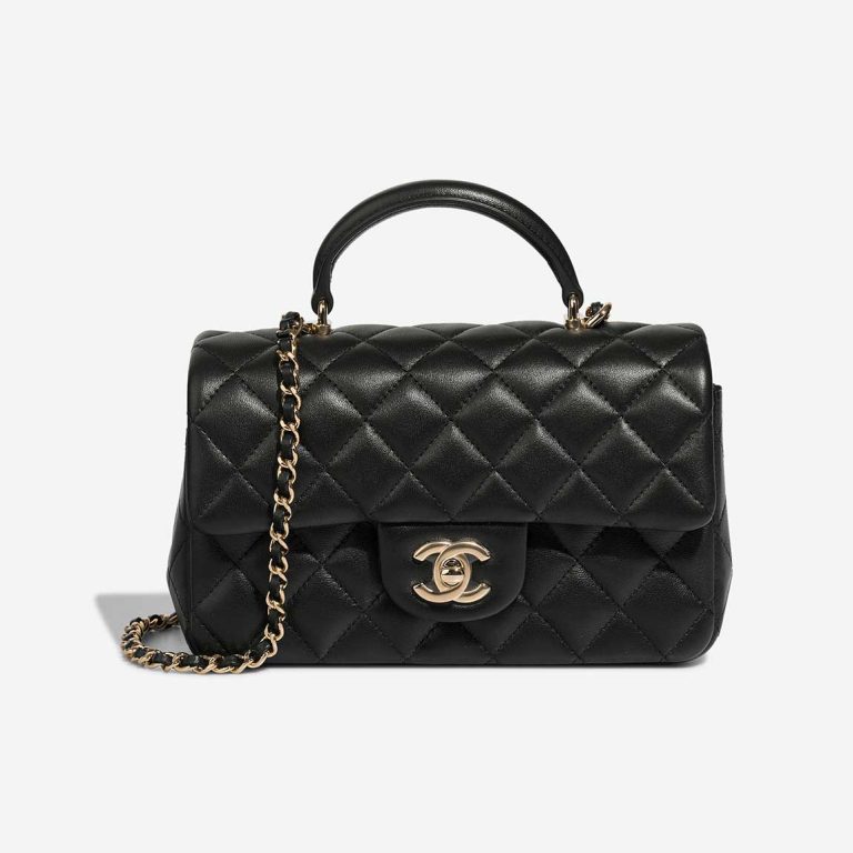 Chanel Timeless Mini Rectangular Lamb Black Front | Sell your designer bag
