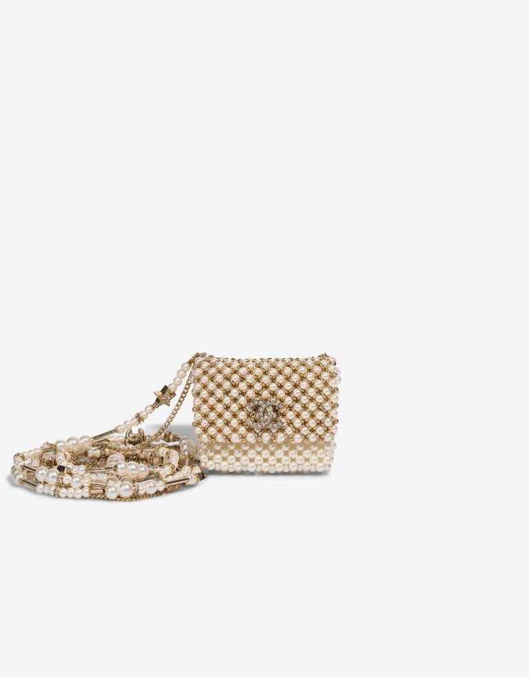 Chanel Timeless Necklace Micro Pearls White Front | Sell your designer bag
