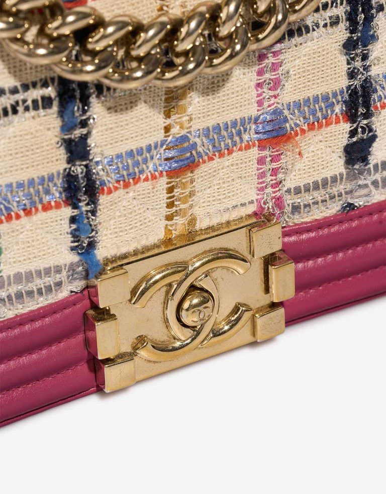 Chanel Boy Small Lamb / Tweed Pink / Beige / Multicolour Closing System | Sell your designer bag