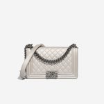 Chanel Boy Old Medium Caviar Silver Front | Sell your designer bag