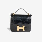 Hermès Constance 24 Alligator Mississippi Black / Rouge Grenat Front | Sell your designer bag