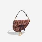 Dior Saddle Mini Oblique Jacquard Dark Red / Beige Front | Sell your designer bag