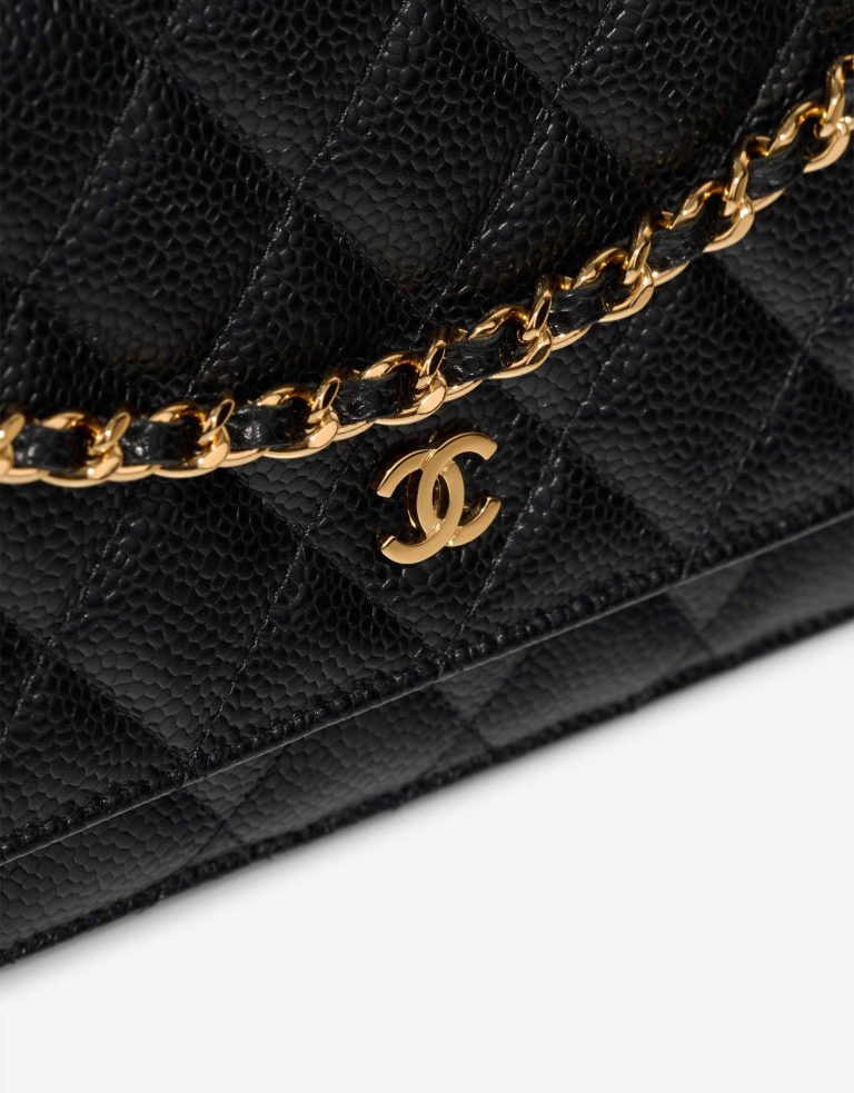 Chanel Wallet On Chain Timeless Caviar Black Closing System | Sell your designer bag