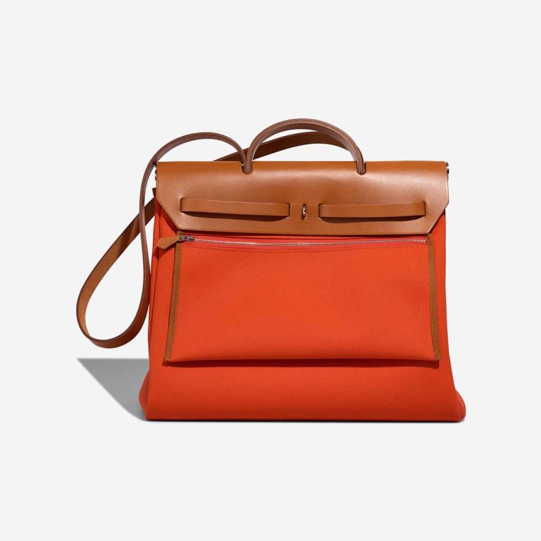 Hermès Herbag 39 Toile / Vache Hunter Orange Mécano / Fauve | Sell your designer bag