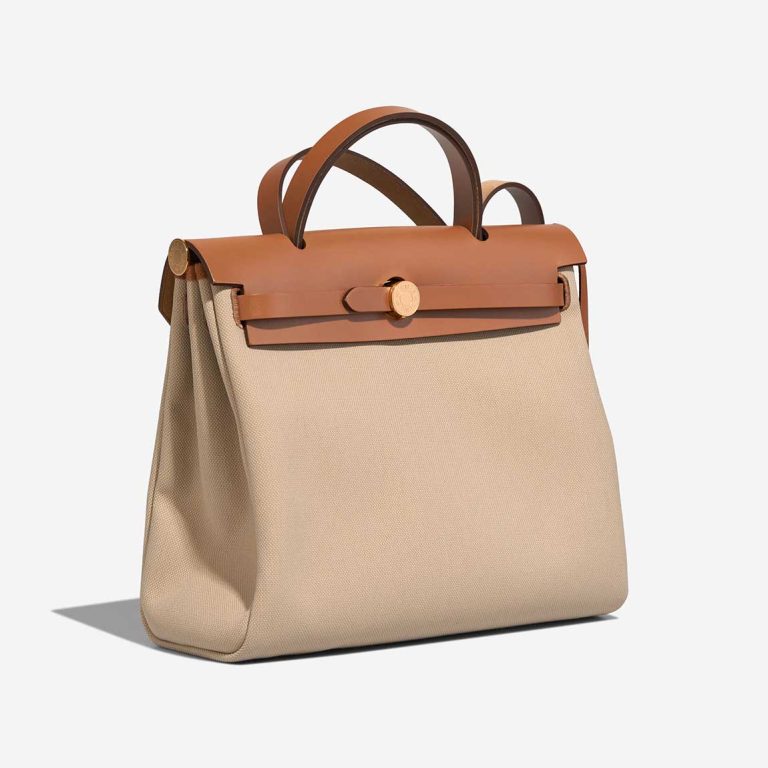 Hermès Herbag 31 Toile Militaire / Vache Hunter Béton / Naturel | Sell your designer bag