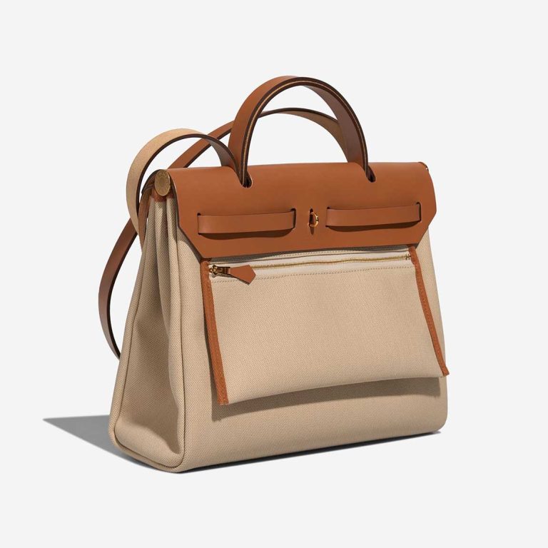 Hermès Herbag 31 Toile Militaire / Vache Hunter Béton / Naturel | Sell your designer bag