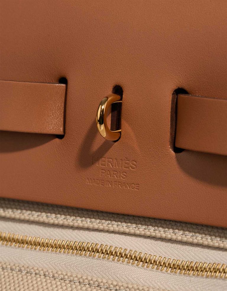 Hermès Herbag 31 Toile Militaire / Vache Hunter Béton / Naturel Logo | Sell your designer bag