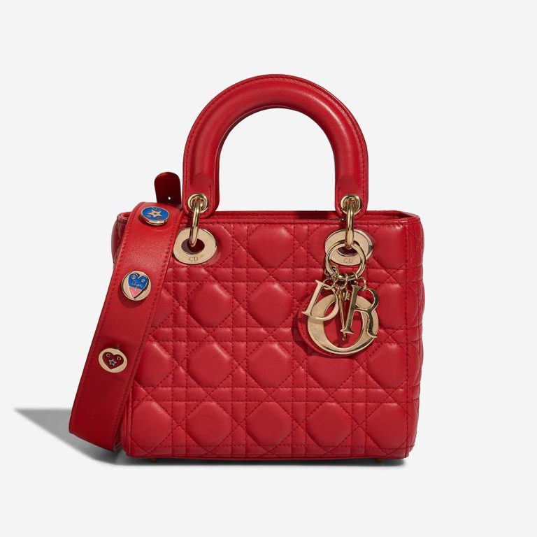 Dior Lady Small Lamb Red Front | Sell your designer bag