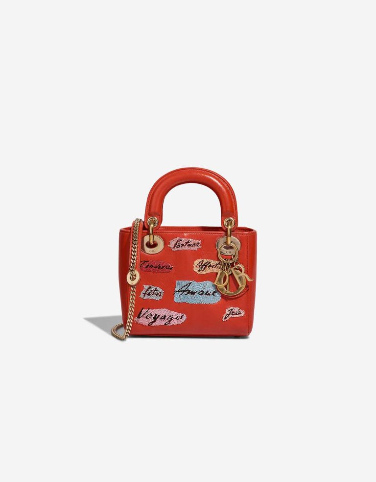 Dior Lady Mini Calf Red Front | Sell your designer bag
