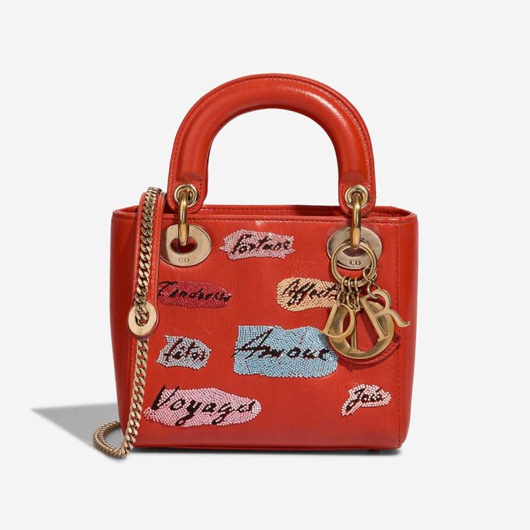 Dior Lady Mini Calf Red Front | Sell your designer bag