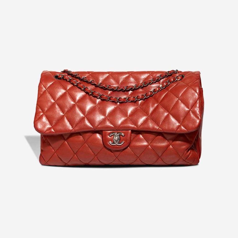 Chanel Timeless Maxi Flap Bag Lamb Red Front | Sell your designer bag