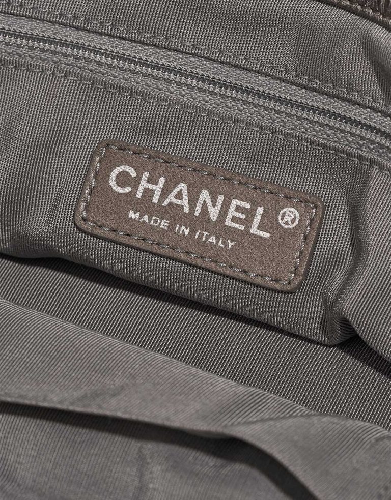 Chanel Shopping Tote Crinkled Calf Silver Metallic Logo | Sell your designer bag