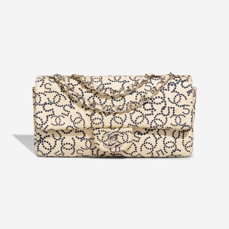 Chanel Timeless Medium Canvas Beige / Black Front | Sell your designer bag