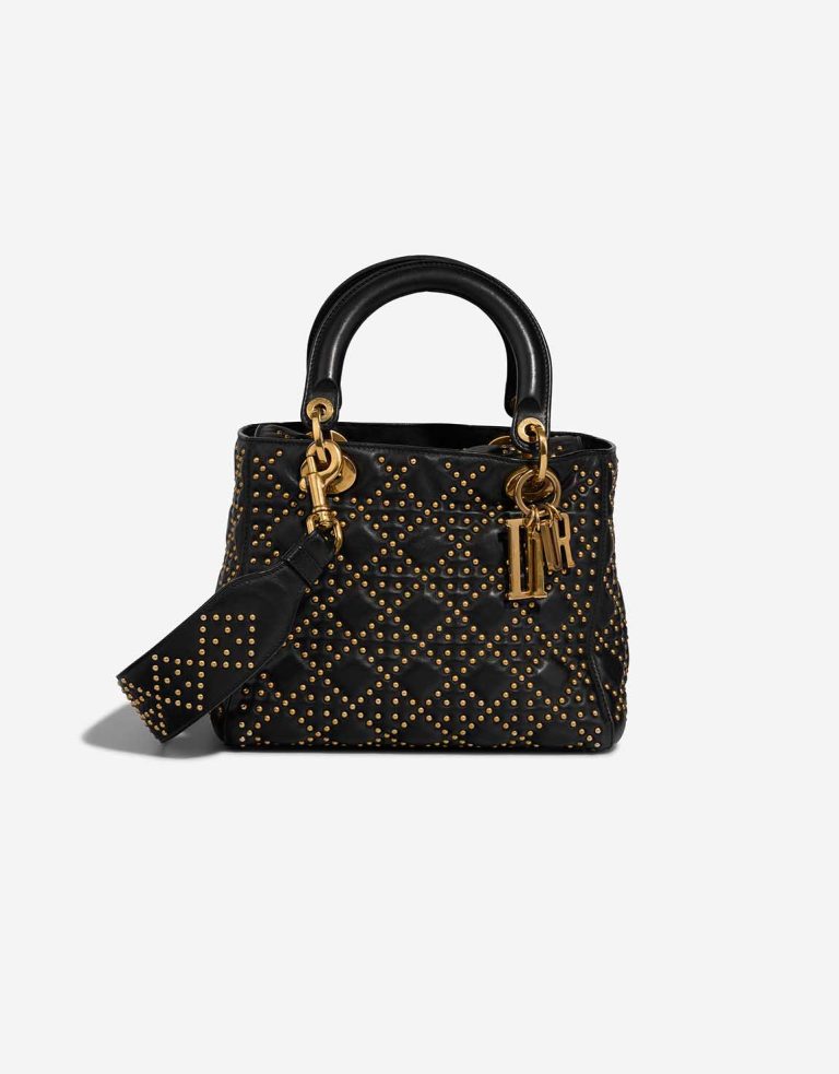 Dior Lady Medium Kalbsleder Black Front | Verkaufen Sie Ihre Designertasche