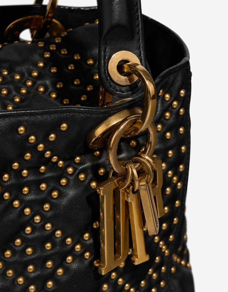 Dior Lady Medium Kalbsleder Schwarz Verschluss-System | Verkaufen Sie Ihre Designer-Tasche