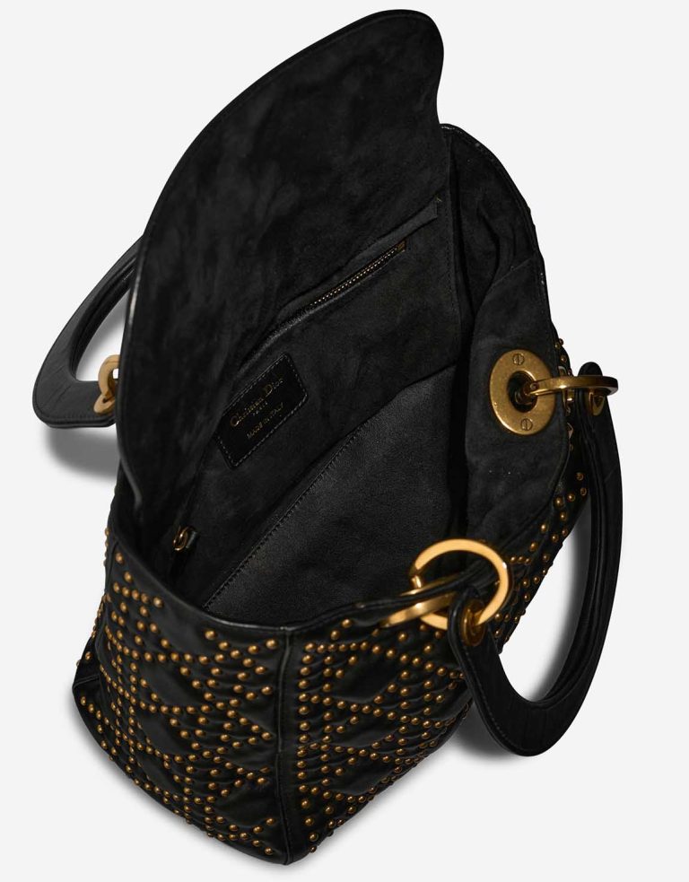 Dior Lady Medium Kalbsleder Schwarz Innenseite | Verkaufen Sie Ihre Designertasche