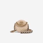 Chanel 19 Round Clutch Lamb Beige Front | Sell your designer bag
