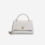 Chanel Timeless Handle Medium Caviar Light Grey Front | Sell your designer bag