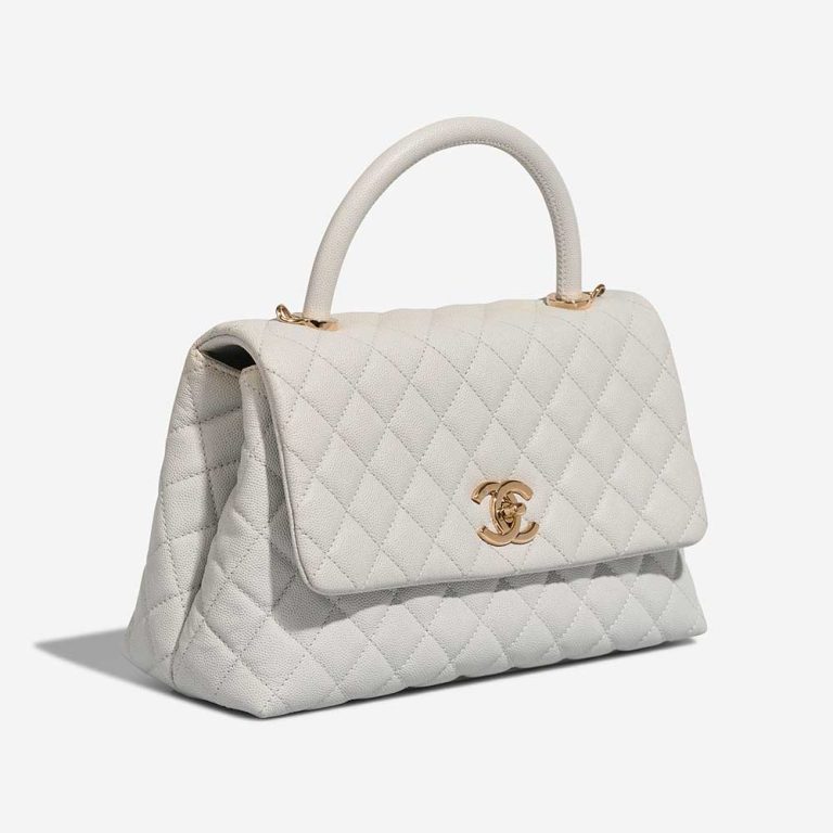Chanel Timeless Handle Medium Caviar Light Grey | Sell your designer bag