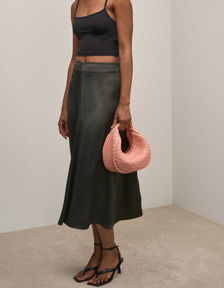 Bottega Veneta Padded Jodie Mini Salmon on Model | Sell your designer bag