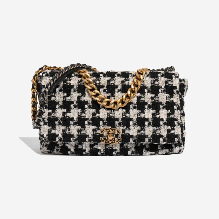 Chanel 19 Maxi Tweed Black / White Front | Sell your designer bag