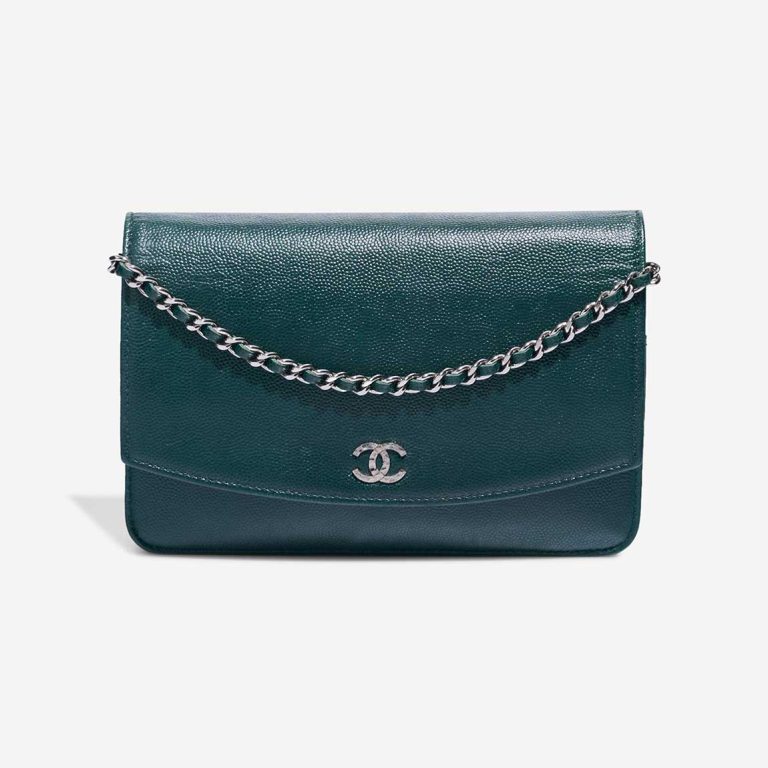 Chanel Wallet On Chain Caviar Green Front | Sell your designer bag