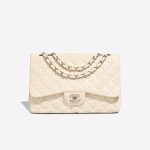 Chanel Timeless Jumbo Perforated Lamb White Front | Sell your designer bag