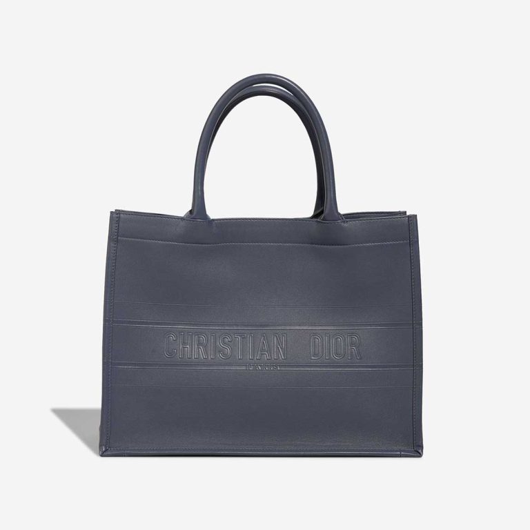 Dior Book Tote Medium Calf Blue Front | Sell your designer bag