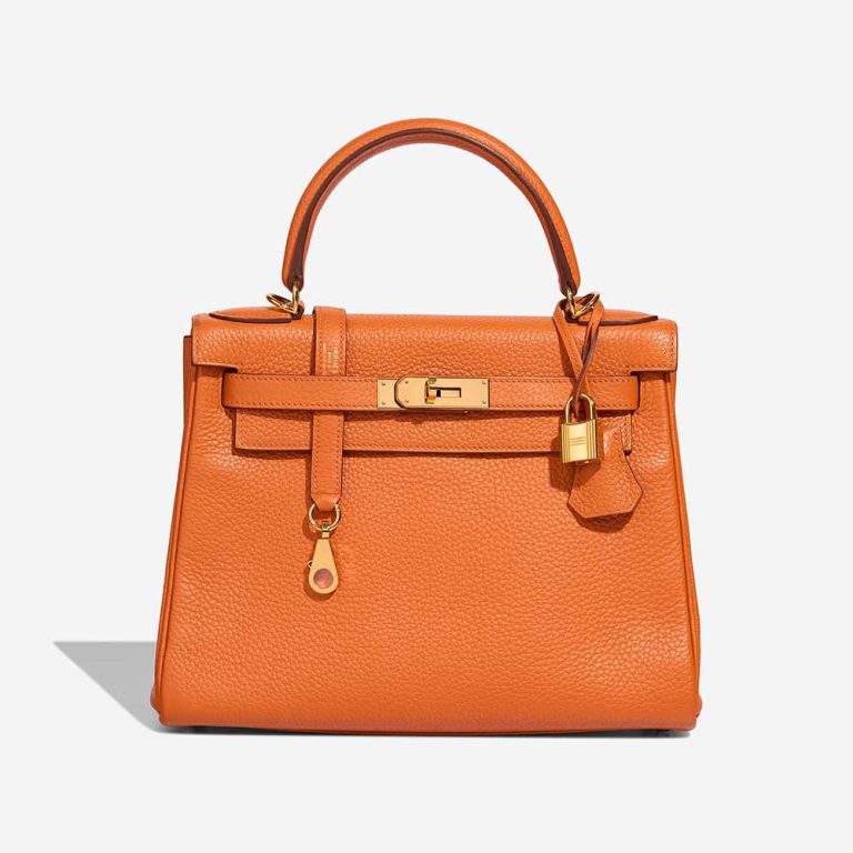 Hermès Kelly 28 Clémence Orange H Front | Sell your designer bag