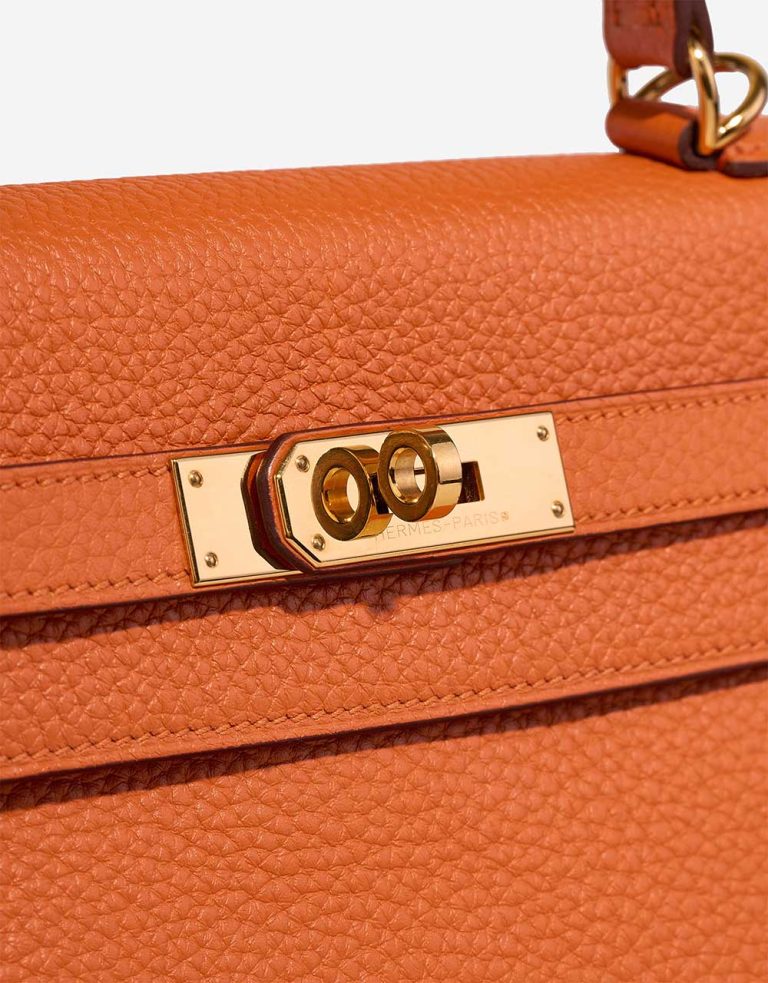 Hermès Kelly 28 Clémence Orange H Closing System | Sell your designer bag