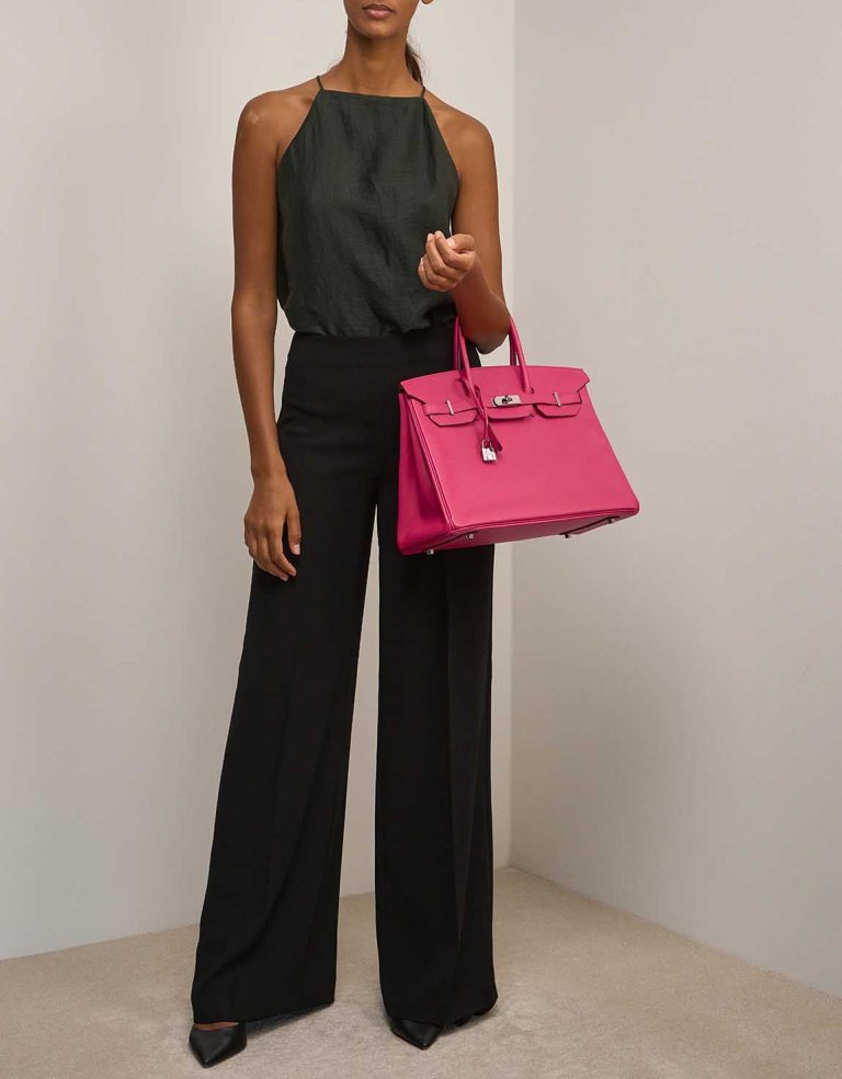 Hermès Birkin 35 Epsom Rose Extrême on Model | Sell your designer bag