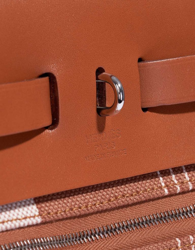 Hermès Herbag 31 Vache Hunter / Toile H Vibration Fauve / Écru / Beige Logo | Sell your designer bag