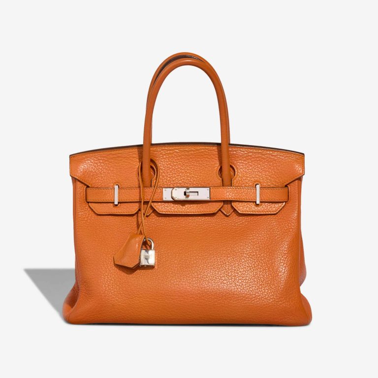 Hermès Birkin 30 Clémence Orange Front | Sell your designer bag
