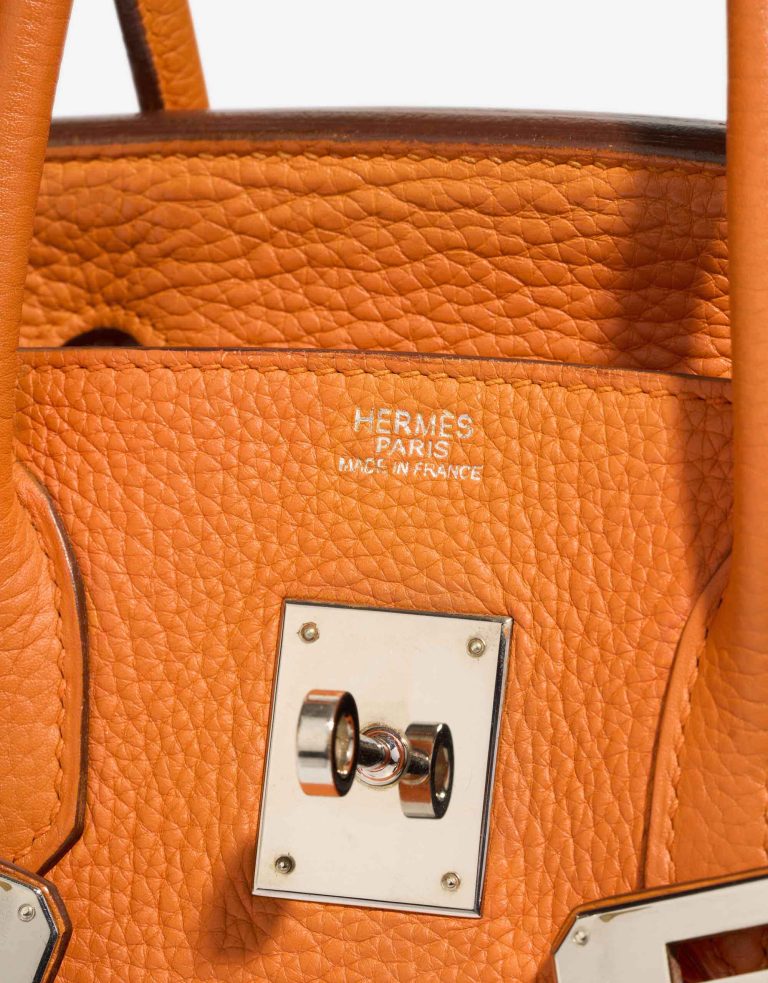 Hermès Birkin 30 Clémence Orange Logo | Sell your designer bag