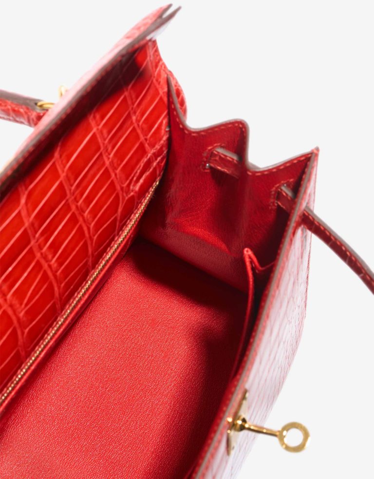 Hermès Kelly 25 Alligator Mississippi Rouge de Coeur Inside | Sell your designer bag