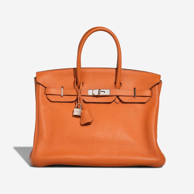 Hermès Birkin 35 Orange Clémence Front | Sell your designer bag