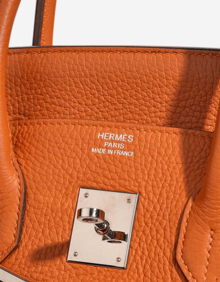 Hermès Birkin 35 Orange Clémence Logo | Sell your designer bag