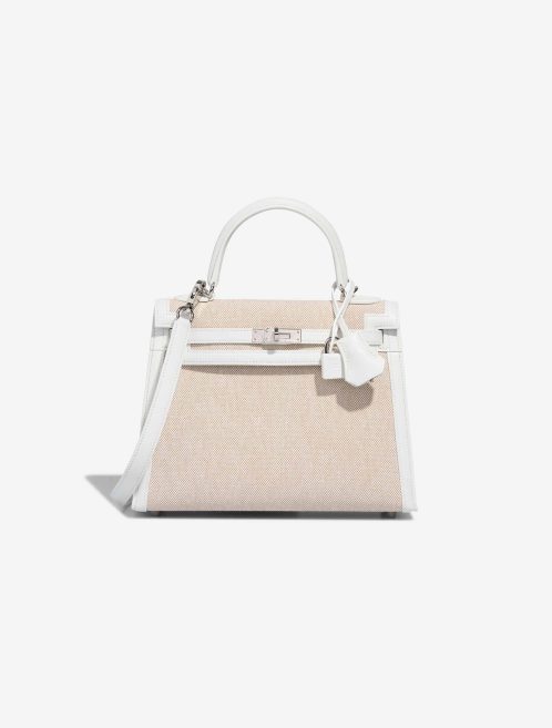 Hermès Kelly 25 Swift / Toile New White / Écru / Beige Front | Sell your designer bag