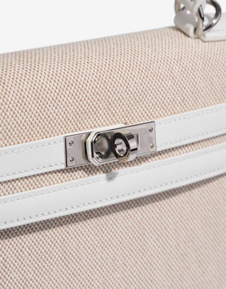 Hermès Kelly 25 Swift / Toile New White / Écru / Beige Closing System | Sell your designer bag