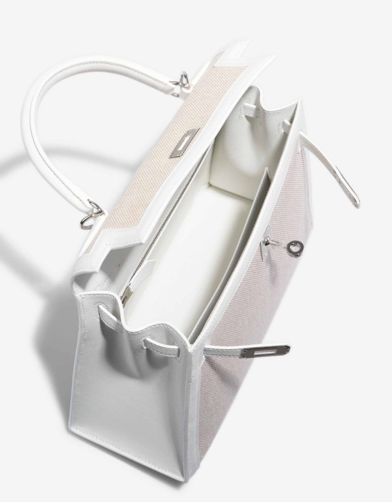 Hermès Kelly 25 Swift / Toile New White / Écru / Beige Inside | Sell your designer bag