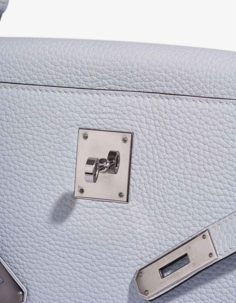 Hermès Kelly 32 Taurillon Clémence Bleu Pale Logo | Sell your designer bag