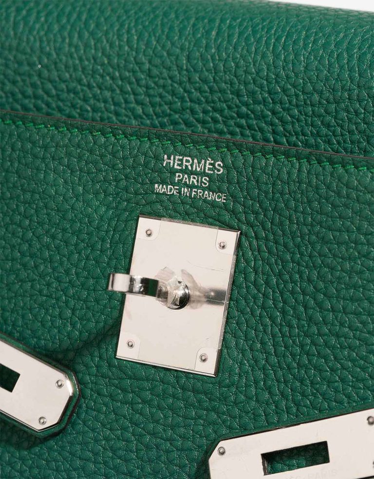 Hermès Kelly 35 Clémence Vert Vertigo Logo | Sell your designer bag