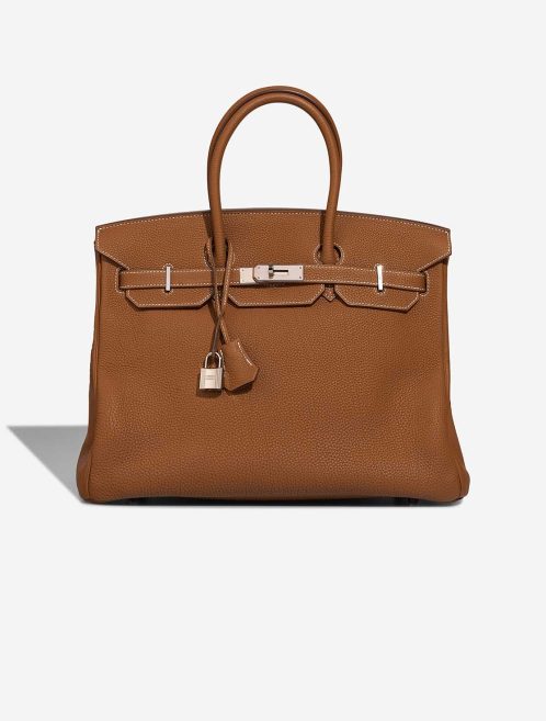 Hermès Birkin 35 Clémence Gold Front | Sell your designer bag