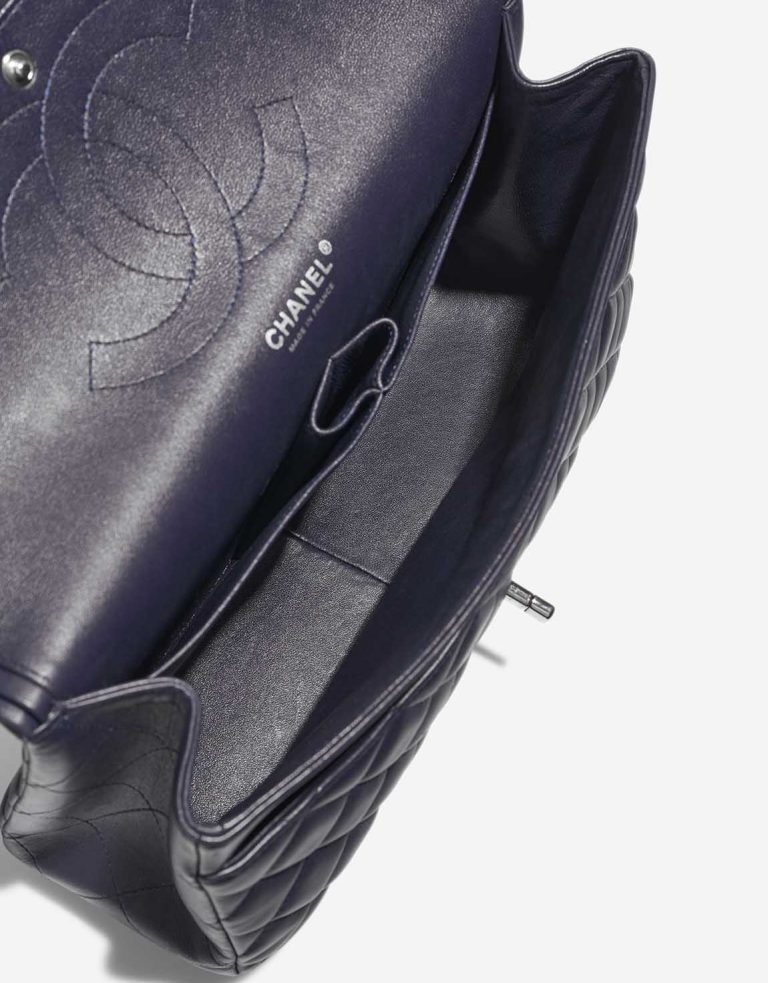 Chanel Timeless Jumbo Lammleder Dunkelblau Innenseite | Verkaufen Sie Ihre Designer-Tasche