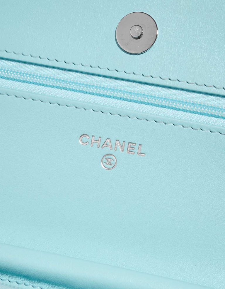 Chanel Timeless Wallet On Chain Lamb Blue Logo | Sell your designer bag