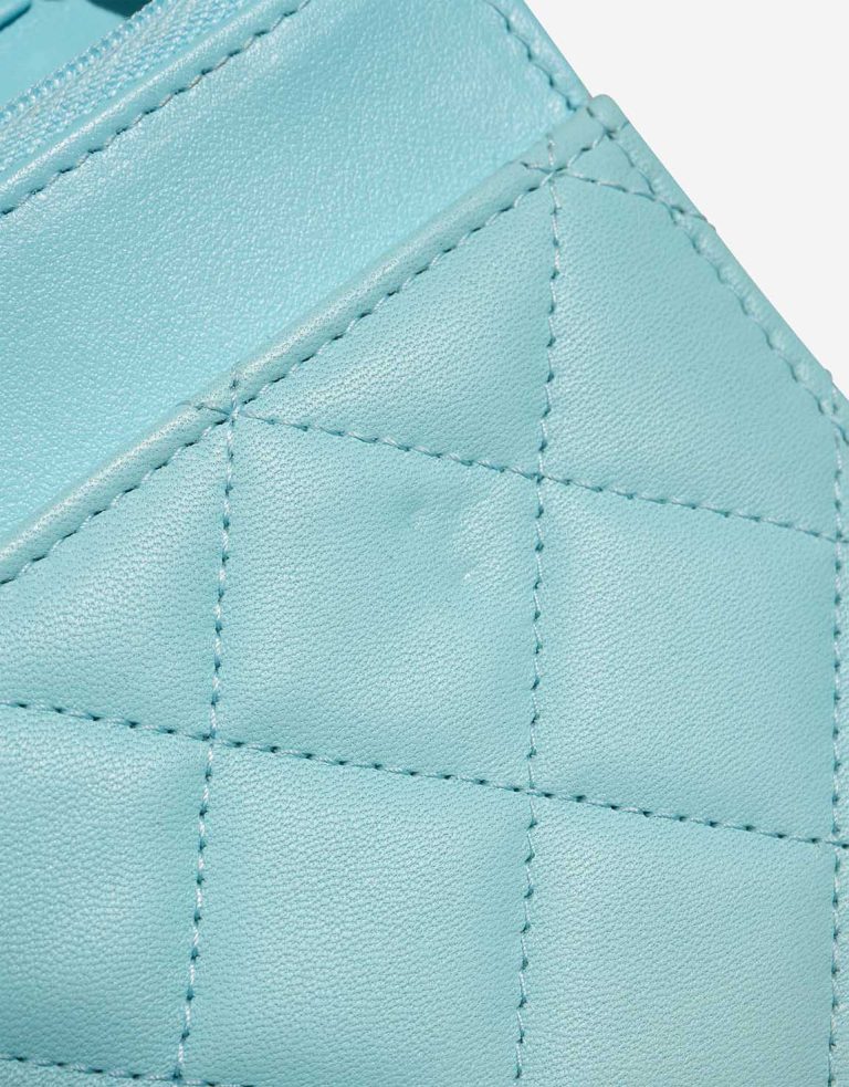 Chanel Timeless Wallet On Chain Lamb Blue Signs of wear | Sell your designer bag